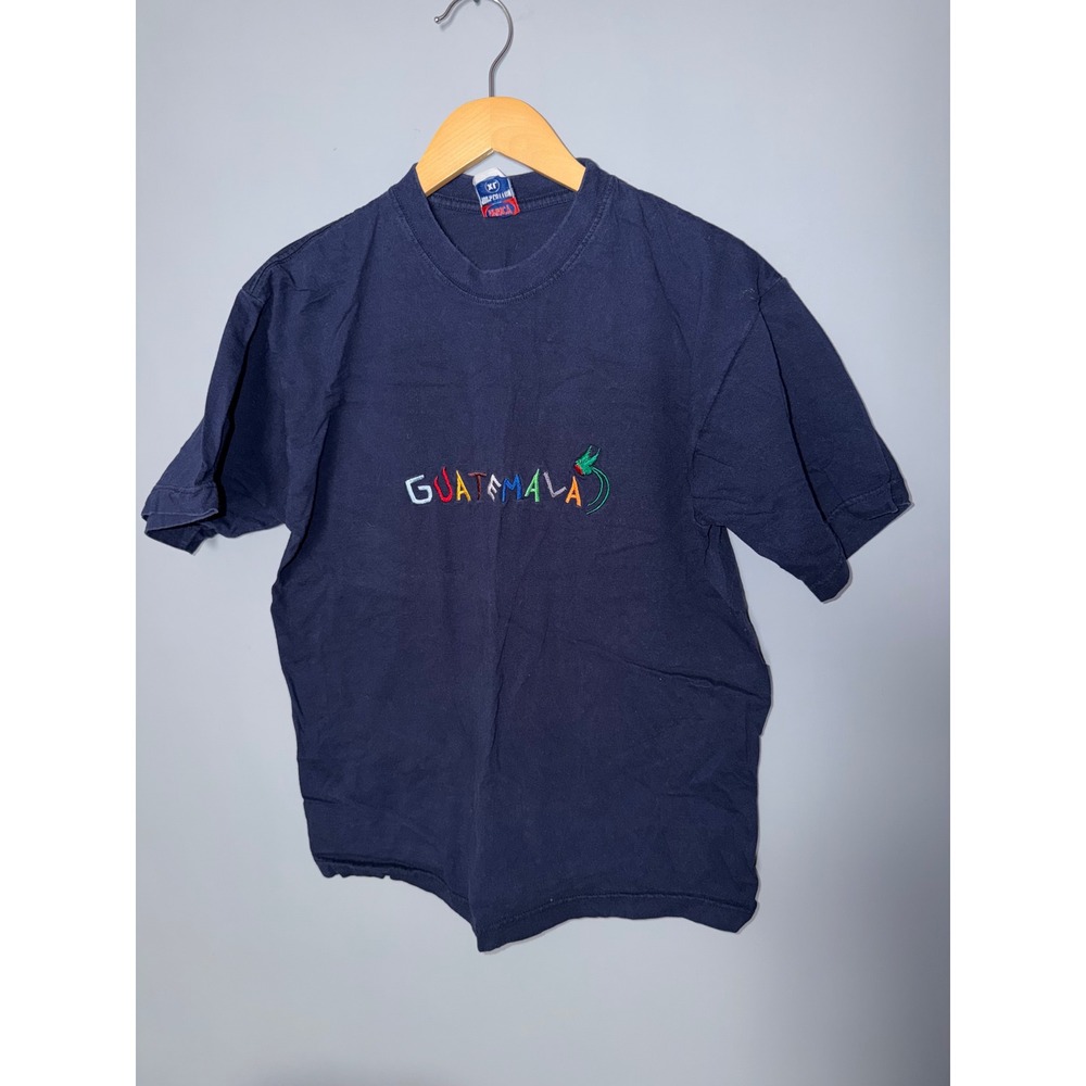 Nancy Guatemala Embroidered T‎ Shirt Navy Blue XL Cotton Short Sleeve